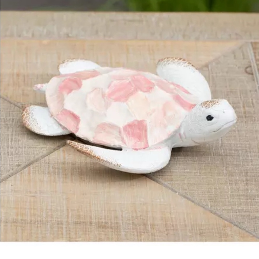 Pink and White Turtle Figurine